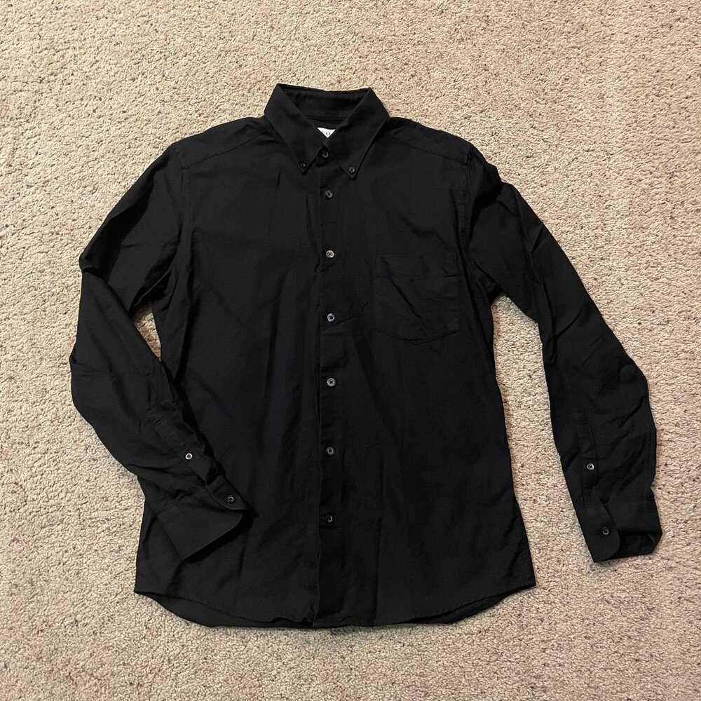 Reiss Men's Slim-Fit Black Dress Shirt - Large